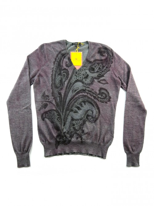 Etro Sweater Woman Mod. 18204 V-Neck Fantasy / Gray / Wisteria Etro Sweater Woman Mod. 18204 V-Neck Fantasy / Gray / Wisteria