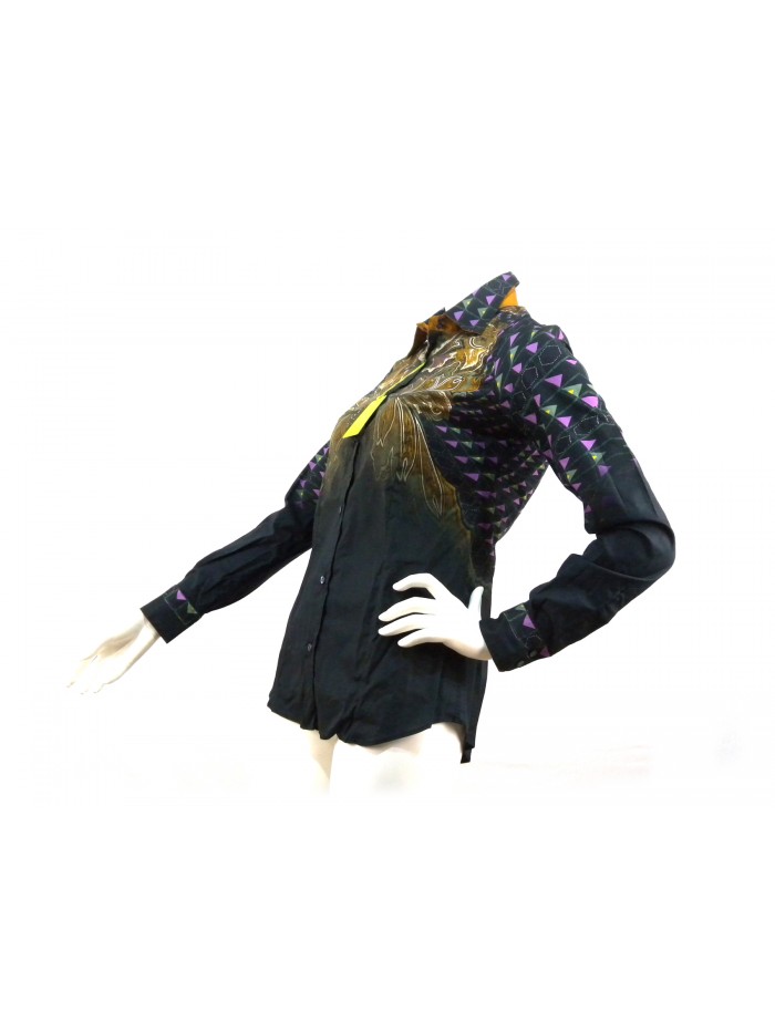 Etro Woman Shirt Butterfly Black / Green / Purple