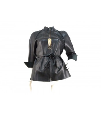 Artico Elegant 3/4 Leather Woman Jacket Black