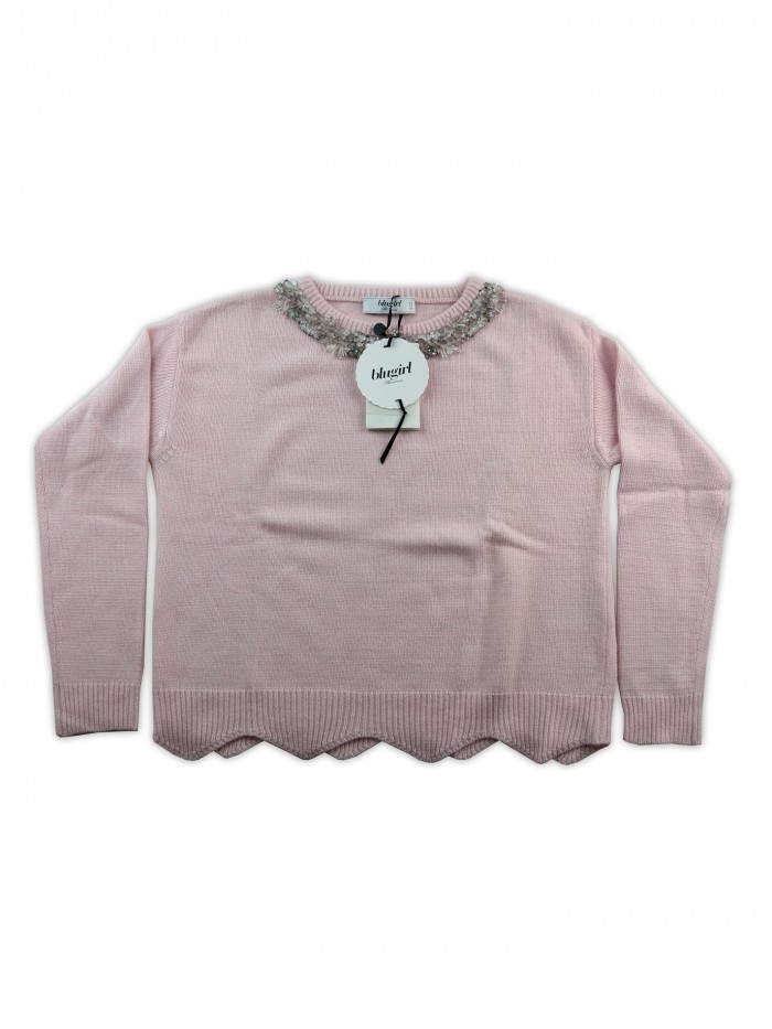 Blugirl Woman Shirt Art. 47003 Pink Beads and Sequins Blugirl Woman Shirt Art. 47003 Pink Beads and Sequins