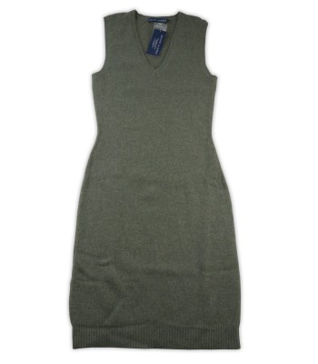 Ralph Lauren Vestito Donna Smanicato V-Neck Verde