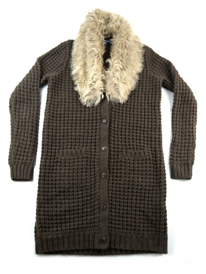 Ralph Lauren Women's Long Fur Cardigan Brown Ralph Lauren Women's Long Fur Cardigan Brown