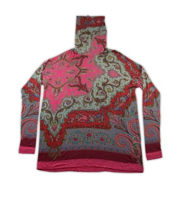 Etro Maglia Donna Mod. 18848 Fantasia Paisley Corallo Rosa