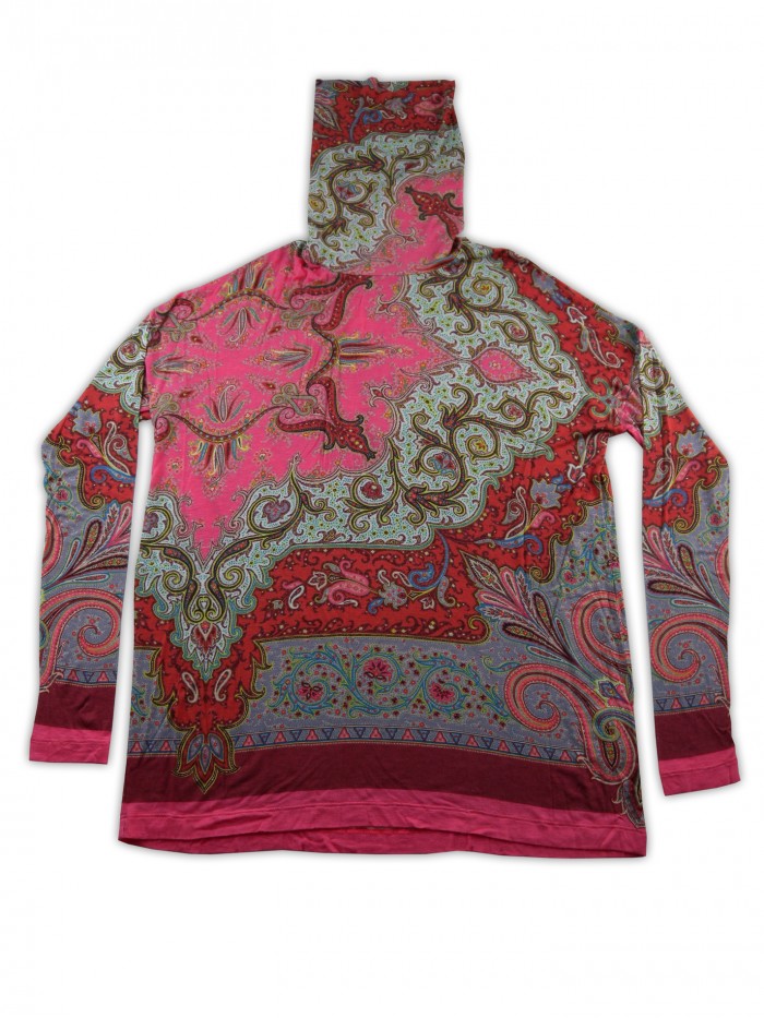 Etro Sweater Woman Mod. 18848 Paisley Fantasy Coral Pink Etro Sweater Woman Mod. 18848 Paisley Fantasy Coral Pink