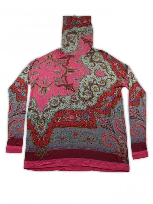 Etro Sweater Woman Mod. 18848 Paisley Fantasy Coral Pink Etro Sweater Woman Mod. 18848 Paisley Fantasy Coral Pink