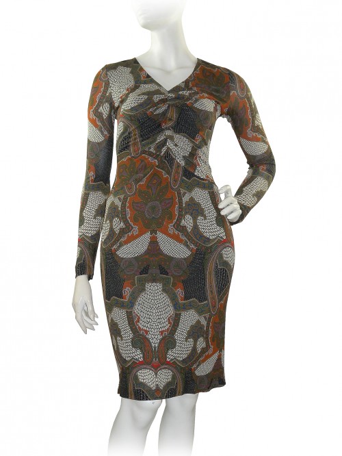 Etro Vestito Donna Mod. 15443 Slim V-Neck Fantasia Etro Vestito Donna Mod. 15443 Slim V-Neck Fantasia