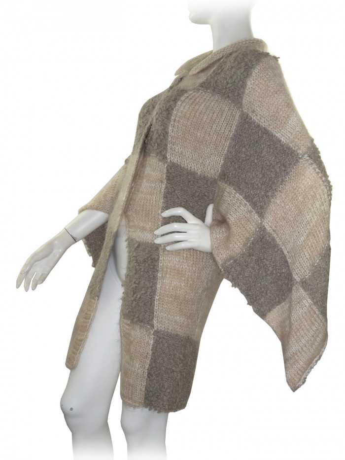 Etro Cardigan Woman Mod. 18348 Beige Checked Bat
