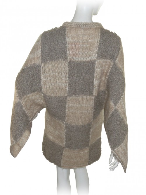 Etro Cardigan Donna Mod. 18348 Pipistrello Quadri Beige