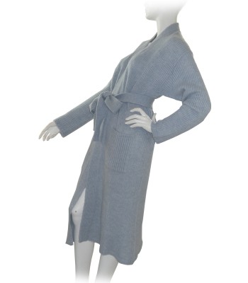 Dvroma Cardigan Donna Aperto Lungo Celeste Polvere 2