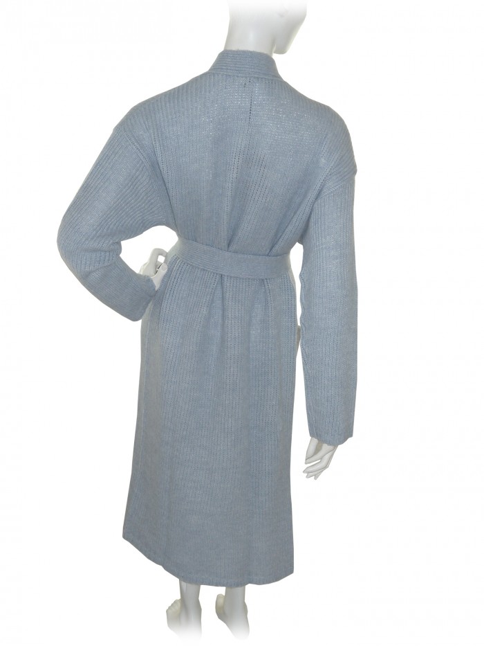 Dvroma Cardigan Donna Aperto Lungo Celeste Polvere