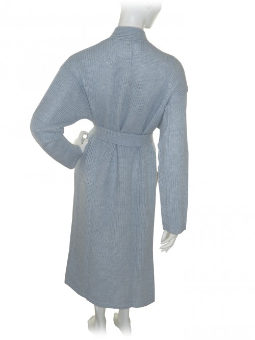 Dvroma Women's Long Open Cardigan Light Blue Powder