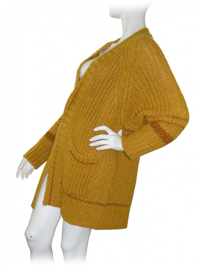 Mia Wish Cardigan Donna Art. 10639 Aperto Lurex Oro