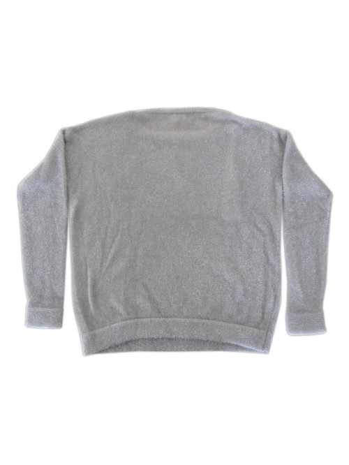 Pinko Tag Women's Lurex Sweater in Pearl Gray