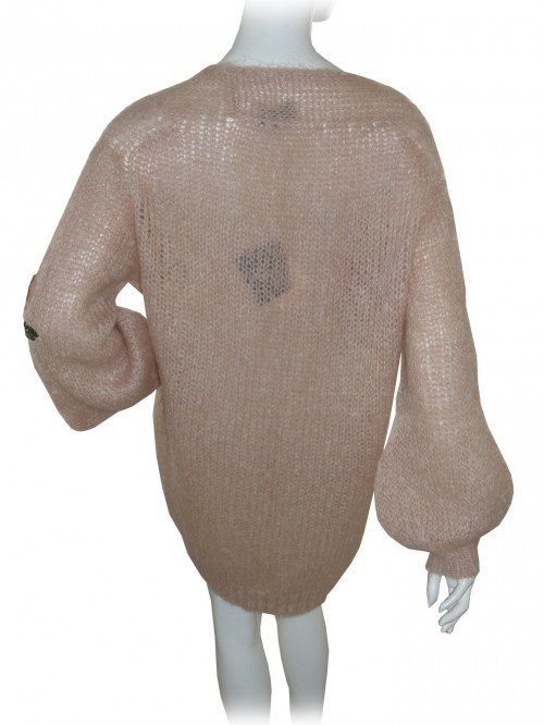 Ki Who Are You Cardigan Donna Over Inserti Floreali Cipria