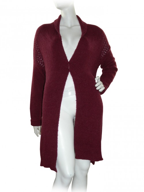 Suncoo Cardigan Woman Mod. Gile Giorgina Bordeaux Suncoo Cardigan Woman Mod. Gile Giorgina Bordeaux