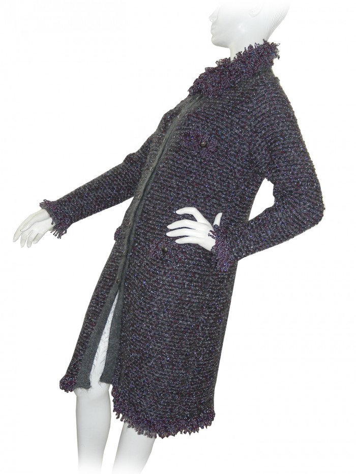 D. Exterior Giacca Donna Lana Bouclè Lurex