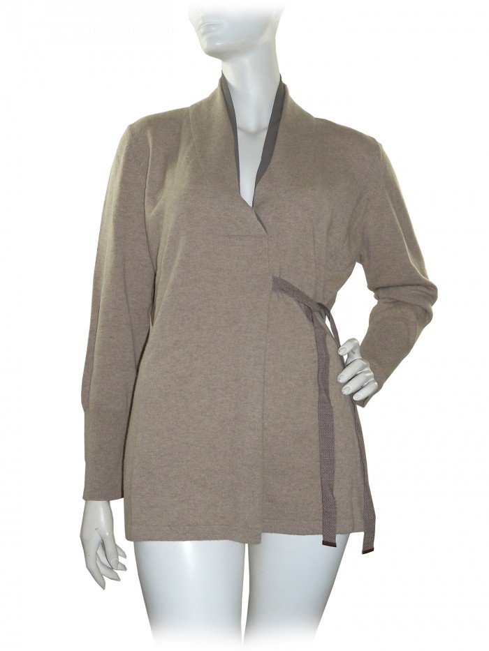 Fabiana Filippi Pullover Woman Mod. 66511 V-Neck Ecru Fabiana Filippi Pullover Woman Mod. 66511 V-Neck Ecru