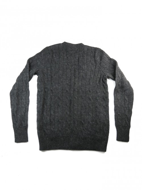 Ralph Lauren Cardigan Donna Trecce Toppa Pelle Antracite