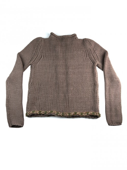 Manila Grace Cardigan Woman Art. HI / M / MC1815 Dark Taupe Beads