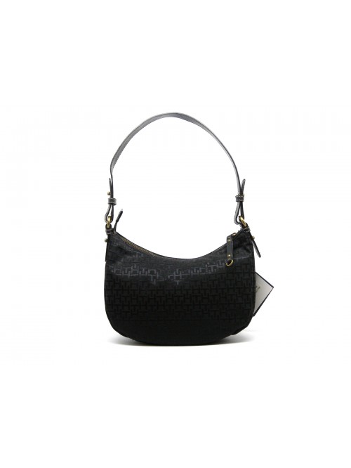 Women's Chelsea half-moon bag in fabric with modular logos.