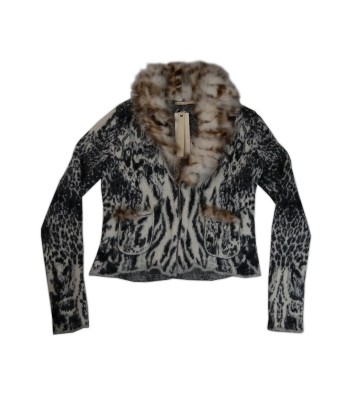 Roberto Cavalli Cardigan Donna Mod. CDI65150025R Animalier Pelliccia