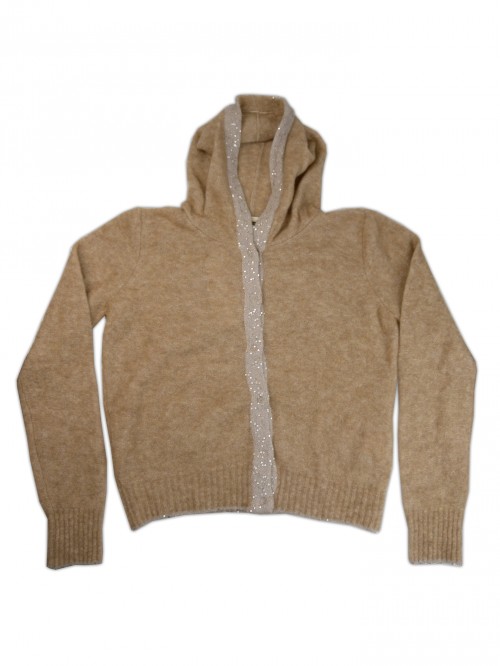 Roberto Cavalli Women's Cardigan Camel Sequins Roberto Cavalli Women's Cardigan Camel Sequins