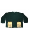 Mia Wish Women's Girogola Sweater Over Green Fur Coat