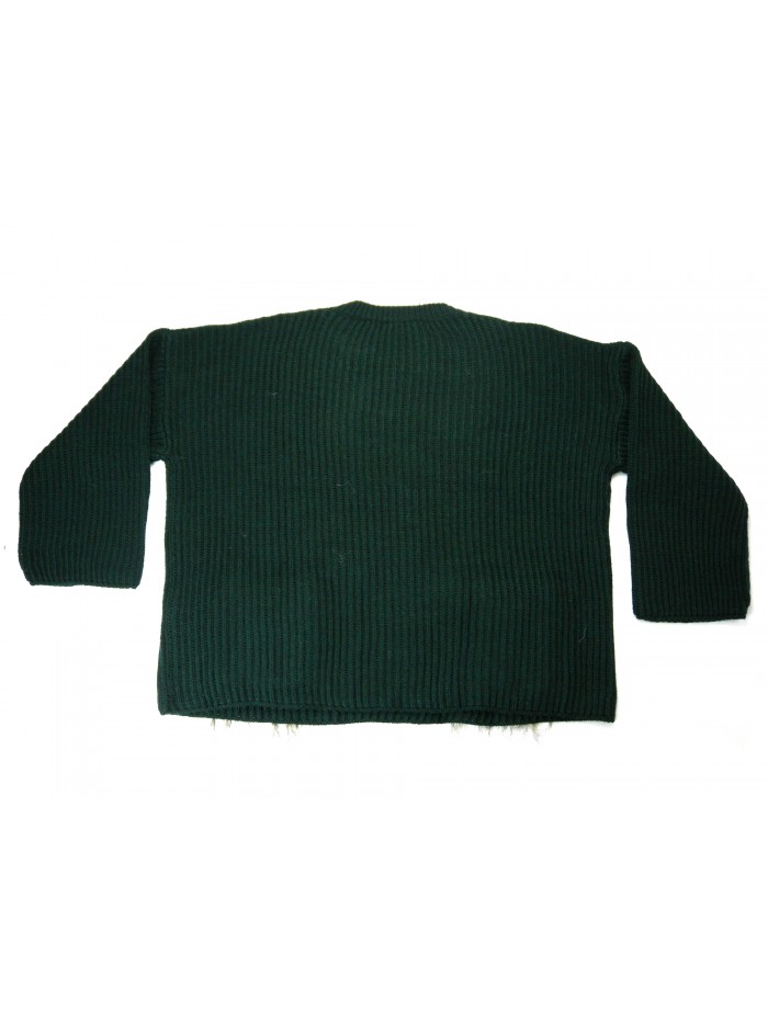 Mia Wish Women's Girogola Sweater Over Green Fur Coat