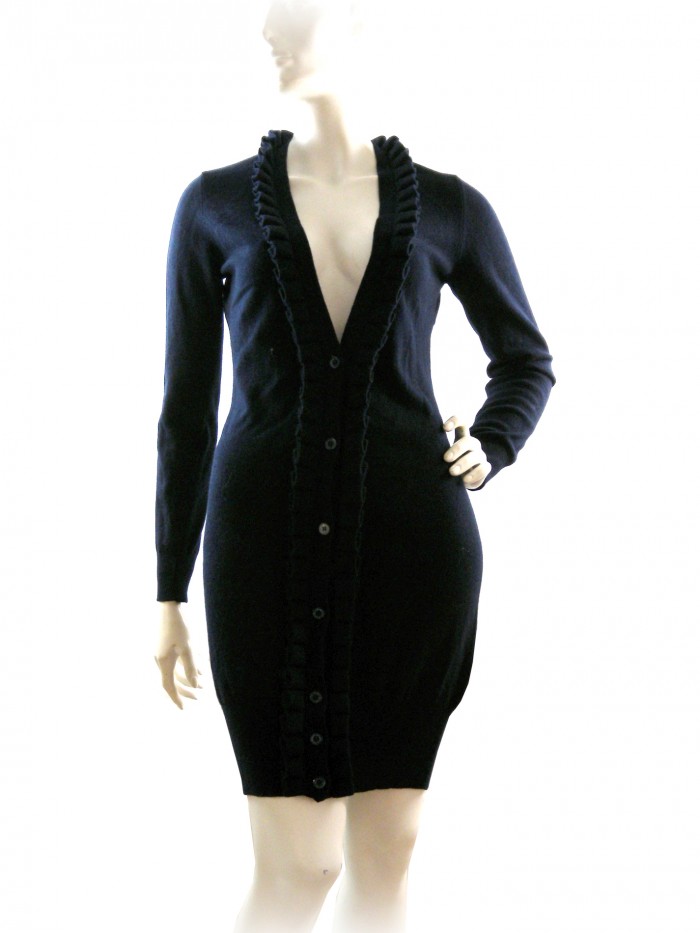 Moschino Cardigan Woman Art. WS 110 I0X 0297 Night Blue Volant Moschino Cardigan Woman Art. WS 110 I0X 0297 Night Blue Volant