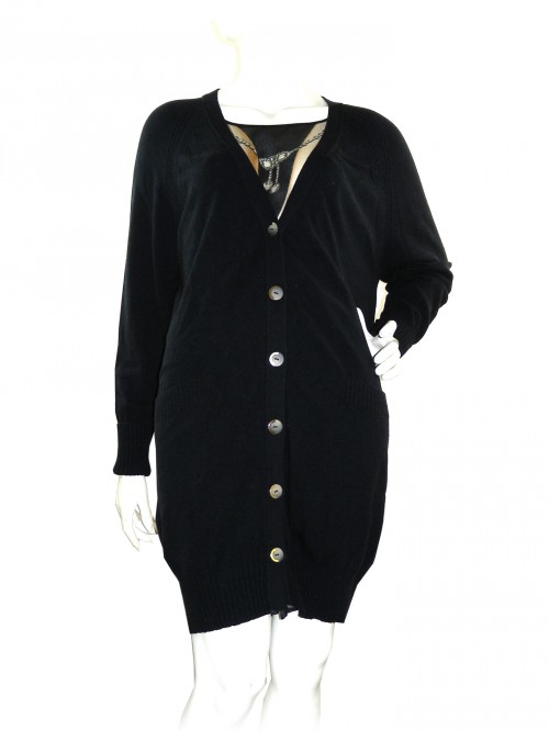 Roberto Cavalli Cardigan Donna Doppio Tessuto Nero Roberto Cavalli Cardigan Donna Doppio Tessuto Nero