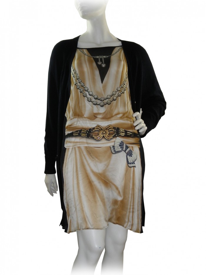 Roberto Cavalli Cardigan Donna Doppio Tessuto Nero