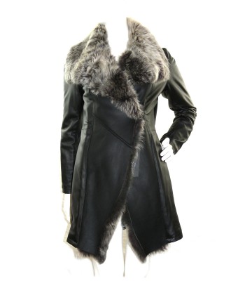 Créer Cuìr Giacca Donna 3/4 Pelle Mod. Pamela Floreale Nero 2
