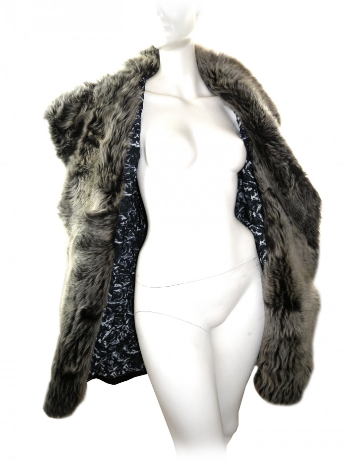 Créer Cuìr Giacca Donna 3/4 Pelle Mod. Pamela Floreale Nero