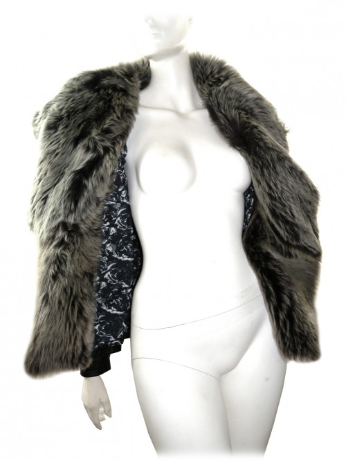 Créer Cuìr Giacca Donna Pelle Mod. Pamela Floreale Nero