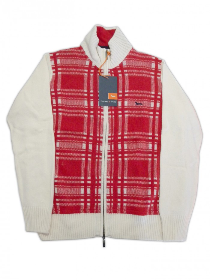 Harmont & Blaine Cardigan Uomo Mod. H343 COL 999 Rosso/Bianco