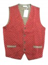 Gran Sasso Men's Vest Mod. 58180 Squares Red / Beige