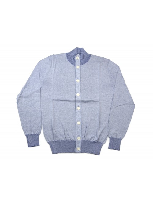 Heritage Cardigan Man Mod. H0243C04 COL 02407 Wisteria Melange