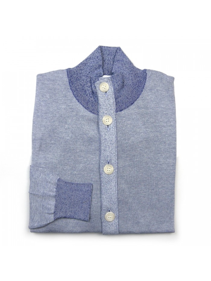 Heritage Cardigan Man Mod. H0243C04 COL 02407 Wisteria Melange Heritage Cardigan Man Mod. H0243C04 COL 02407 Wisteria Melange