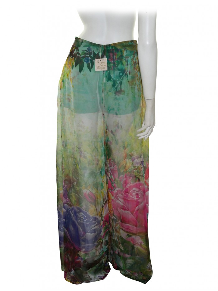 CQ Raggi Pantalone Donna Fantasia Floreale Multicolor