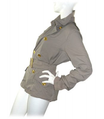 Claudia Gil Woman Jacket Model Beige Short Trench 2