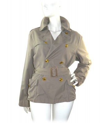 Claudia Gil Woman Jacket Model Beige Short Trench