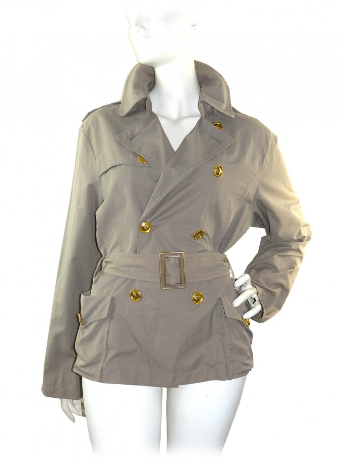 Claudia Gil Giacca Donna Modello Trench Corto Beige Claudia Gil Giacca Donna Modello Trench Corto Beige