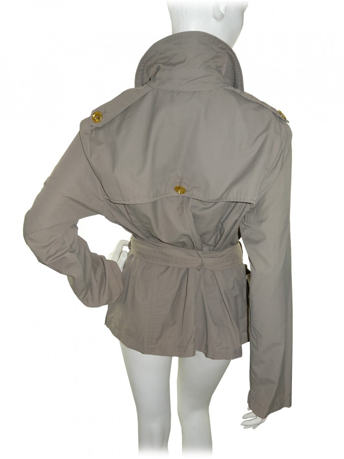 Claudia Gil Woman Jacket Model Beige Short Trench