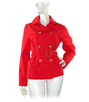 Claudia Gil Giacca Donna Modello Trench Corto Rosso