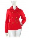Claudia Gil Woman Jacket Model Short Trench Red