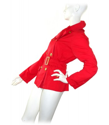Claudia Gil Giacca Donna Modello Trench Corto Rosso 2
