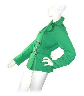 Claudia Gil Woman Jacket Model Short Trench Green 2