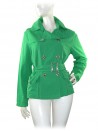 Claudia Gil Woman Jacket Model Short Trench Green