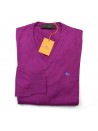 Etro Maglia Uomo Mod. 141369067 V-Neck COL 401 Magenta Scuro