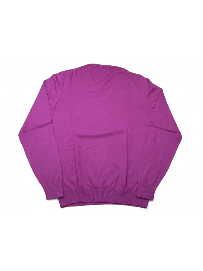 Etro Maglia Uomo Mod. 141369067 V-Neck COL 401 Magenta Scuro